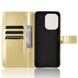 Flip case for Xiaomi Redmi 13, Crazy Horse Wallet, gold