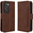 Flip case for Oppo Reno 12 Pro, Card Slot, brown