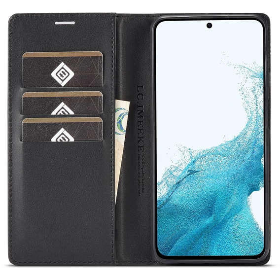 Flap case for Samsung Galaxy S25, Carbon LC.IMEEKE, black