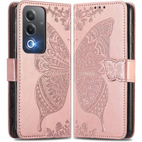 Flip case for Oppo A80, Butterfly, pink rose gold
