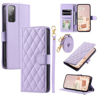 Flip case for Samsung Galaxy S20 FE, Rhombus Crossbody Leather, purple