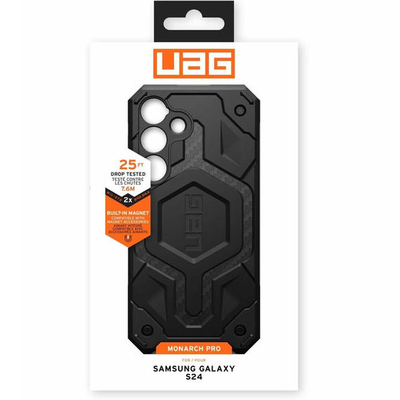 Urban Armor Gear Case for Galaxy S24, Monarch Pro MagSafe, black