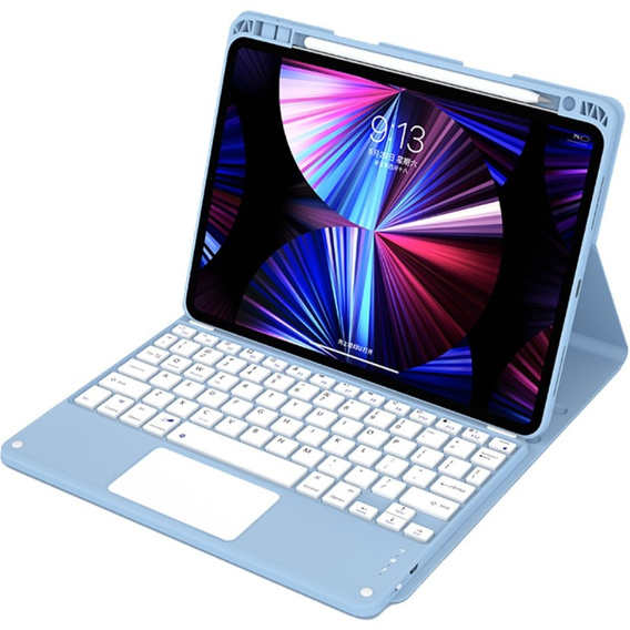Case + keyboard iPad Air 10.9 4 2020 / 5 2022, Touchpad, blue