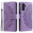 Flip case for Samsung Galaxy A15, Mandala Flower, blue + 9H glass