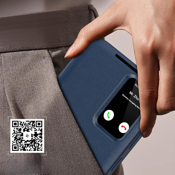 Flip case for Samsung Galaxy S24 FE, Smart View Wallet, dark blue