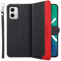Flip case for Motorola Moto G73 5G, KHAZNEH RFID, black / red