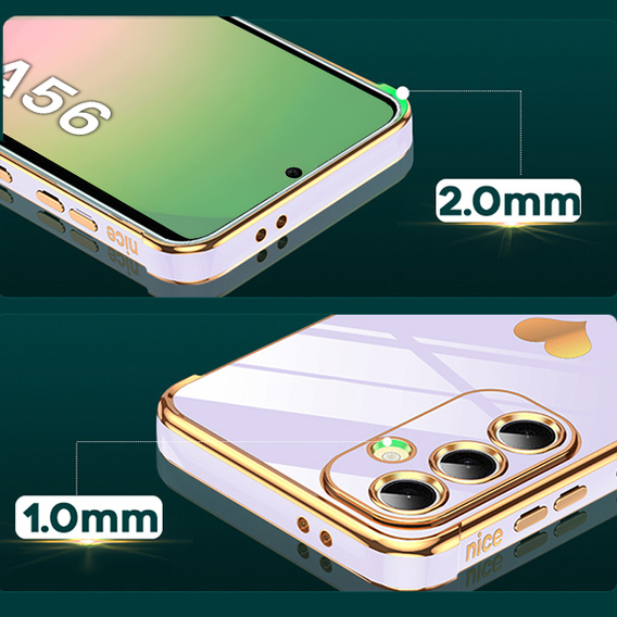 Case for Samsung Galaxy A56, Electro heart, purple + Glass 9H