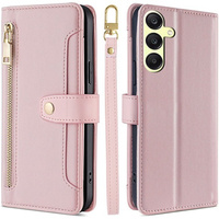 Flip case for Samsung Galaxy A25 5G, Wallet Zipper Pocket, pink