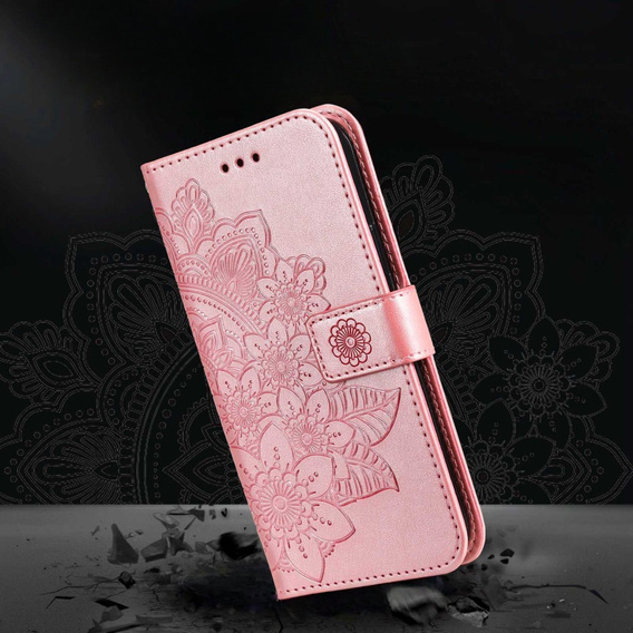 Flip case for Samsung Galaxy A14 4G/5G, Mandala Flower, pink rose gold