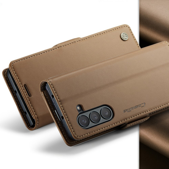 CASEME flip case for Samsung Galaxy Z Fold6 5G, Litchi Wallet, brown