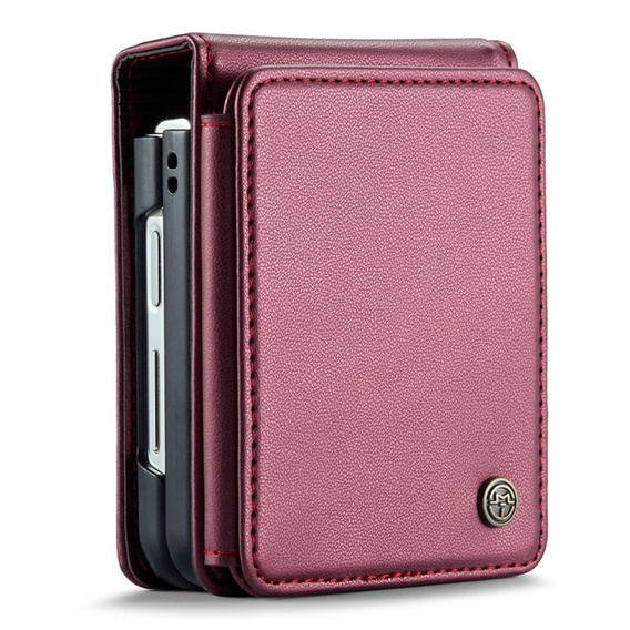 CASEME flip case for Samsung Galaxy Z Flip5 5G, Litchi Wallet, red