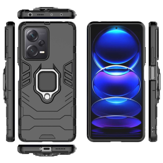 Case for Xiaomi Redmi Note 12 Pro+ 5G, Kickstand Ring, black