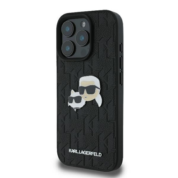 Karl Lagerfeld Hardcase Monogram Karl & Choupette Head Pin Case for iPhone 16 Pro