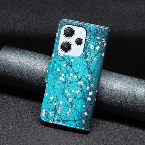 Flip case for Xiaomi Redmi 12 4G, Wallet, Sakura, blue