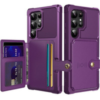 Case for Samsung Galaxy S24 Ultra, Card Holder Kickstand, purple