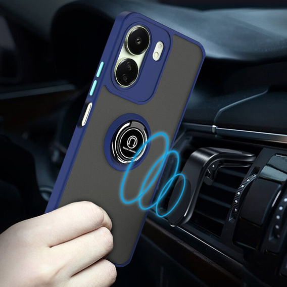 Case for Xiaomi Redmi 13C / Poco C65, Frosted Ring, blue