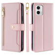 Flip case for Motorola Moto G73 5G, Wallet Zipper Pocket, pink