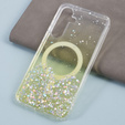 Case for Samsung Galaxy S24, Glittery, for MagSafe, yellow