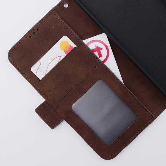 Flip case for Motorola Moto G54 5G, Card Slot, brown