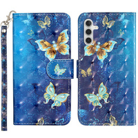 Flip case for Samsung Galaxy A35 5G, Wallet, Butterflies blue