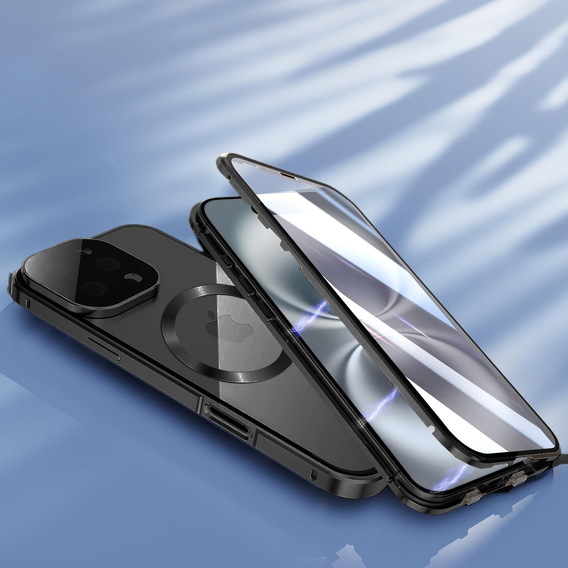 Magnetic Dual Glass MagSafe case for iPhone 16 Pro Max, black