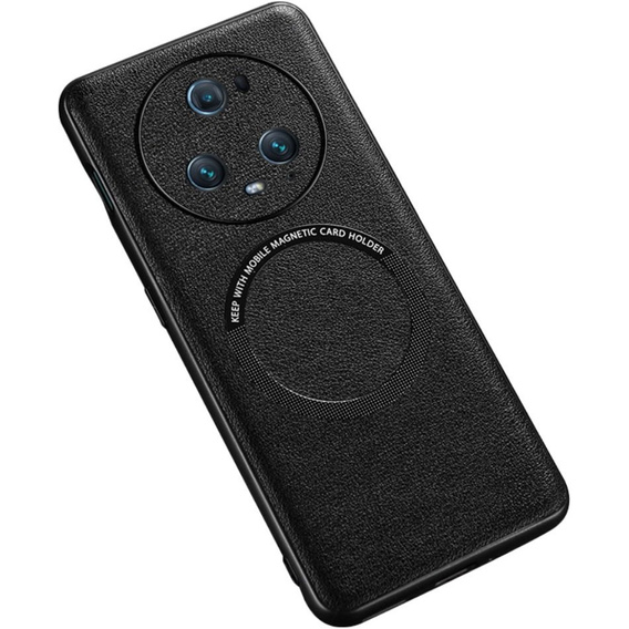 Case for Honor Magic 5 Pro, Leather Hybrid MagSafe, black