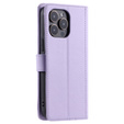 Flip case for iPhone 16 Pro, Rhombus Crossbody Leather, purple