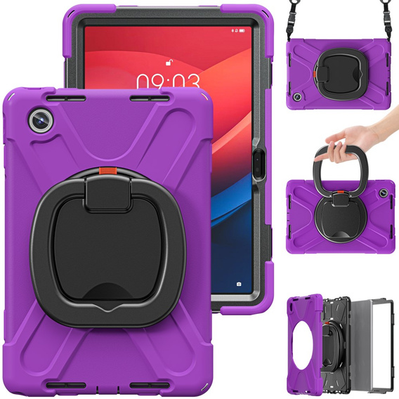 Children's case for Lenovo Tab M11, armored with strap, purple
