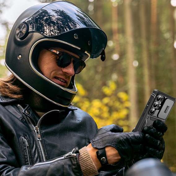 Case for Samsung Galaxy S25 Ultra, KickStand Camera Lens, black