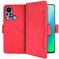 Flip case for Infinix Hot 11s, Card Slot, red
