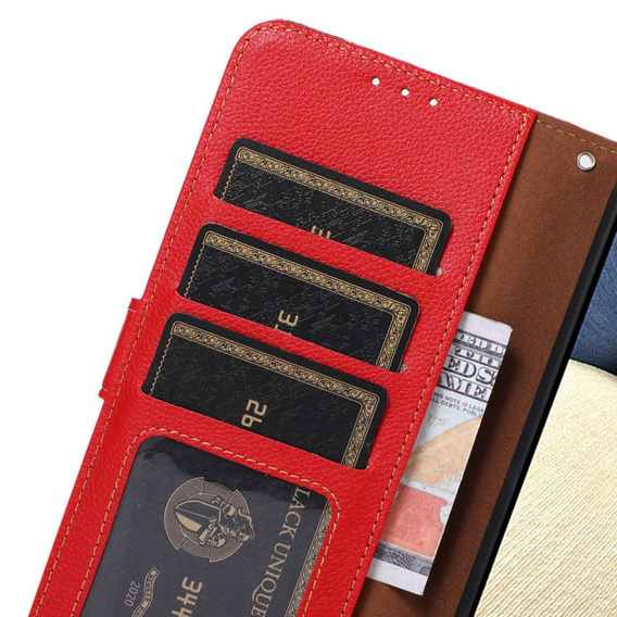 Flip case for OnePlus 12 5G, KHAZNEH RFID, red / black