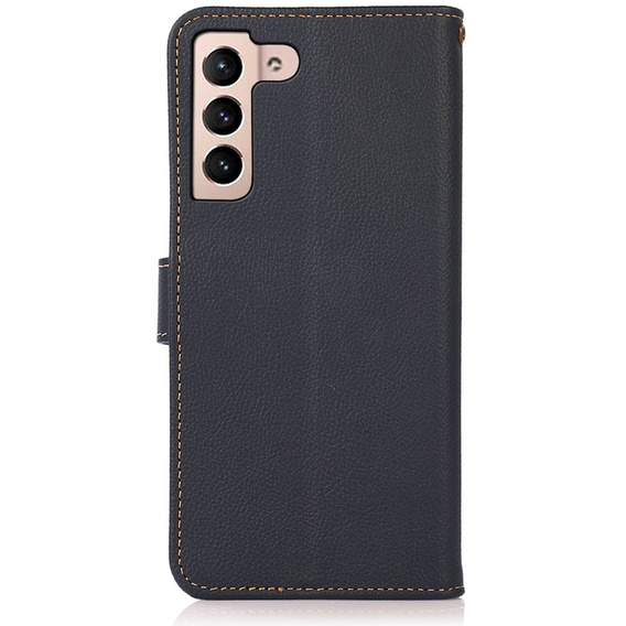 KHAZNEH RFID case for Samsung Galaxy A35 5G, Litchi Texture, blue