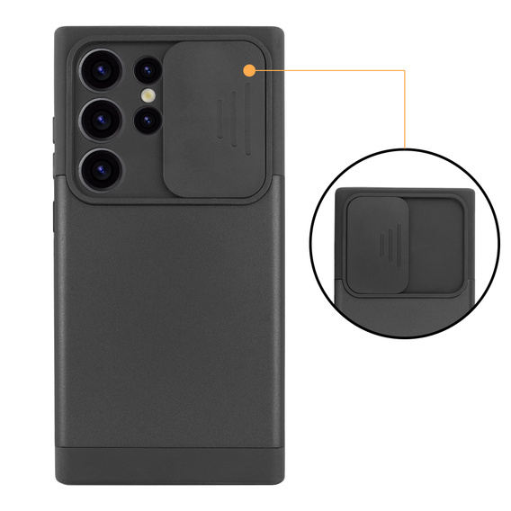 Case for Samsung Galaxy S24 Ultra, ERBORD MagProtect Slide Camera, black