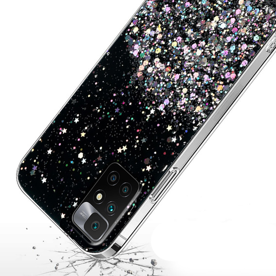Case for Xiaomi Redmi 10, Glittery, black