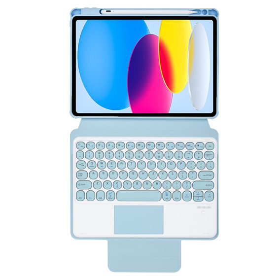Keyboard case for iPad 11" 2025 A16 (11 gen.) / iPad 10.9" 2022 (10 gen.), Rotary 360° Leather, light blue