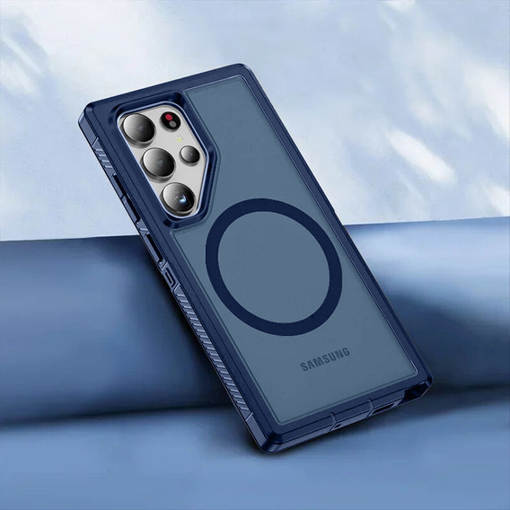 Case with frame for Samsung Galaxy S22 Ultra, for MagSafe, blue