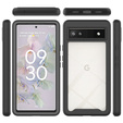 Case for Google Pixel 6a, Shockproof, with film, black