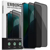 2x Tempered Privatization Glass for iPhone 17 Pro/17/16 Pro, ERBORD Anti-Spy