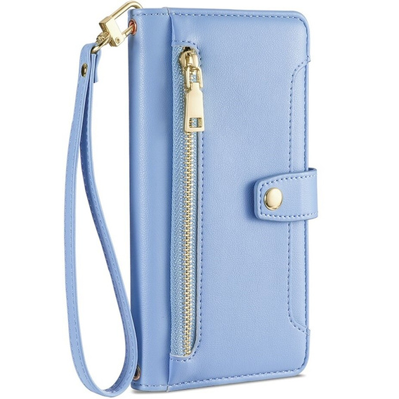 Flip case for iPhone 14 Pro Max, Wallet Zipper Pocket, blue
