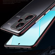 Case for Xiaomi Redmi Note 13 Pro+, Armor Bumper, with lens cover, black / red