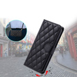 Flip case for Samsung Galaxy S25, Rhombus Crossbody Leather, black