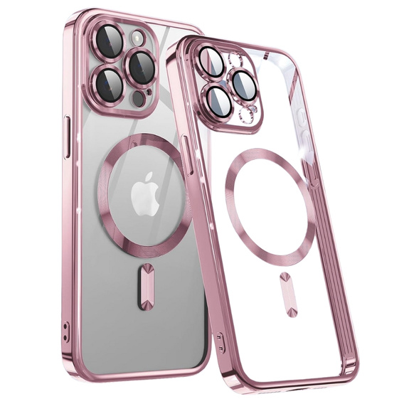 Case for iPhone 13 Pro, Electro MagSafe, pink + Screen Glass