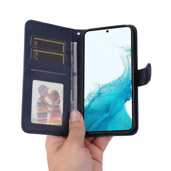 Flip case for Samsung Galaxy A34 5G, Leather Wallet, dark blue