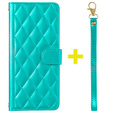 Flip case for Samsung Galaxy A16, Rhombus Crossbody Leather, green