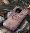 Armored case for iPhone 16 Pro, Dexnor CamProtect MagSafe, pink (Two frames)