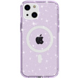 Case for iPhone 14, Dropproof MagSafe Glitter, purple