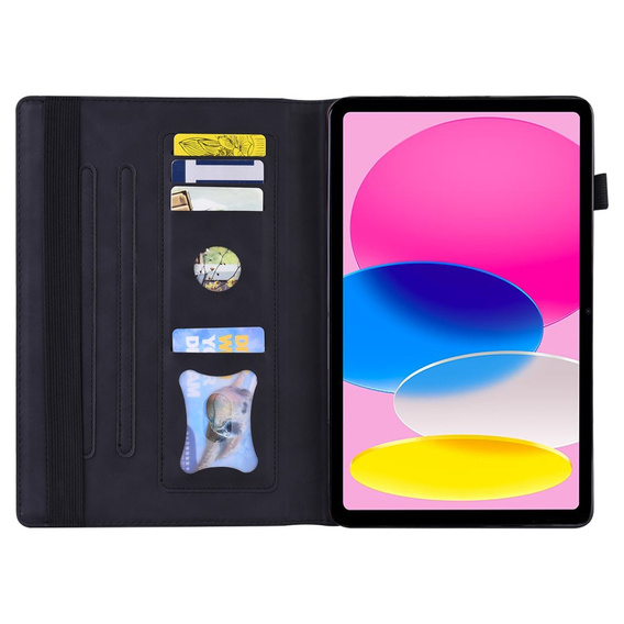 Case for iPad 10.9 2022 10 Gen, Classic, with space for stylus, black