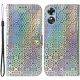Flip case for Oppo A17, Wallet mandala, grey
