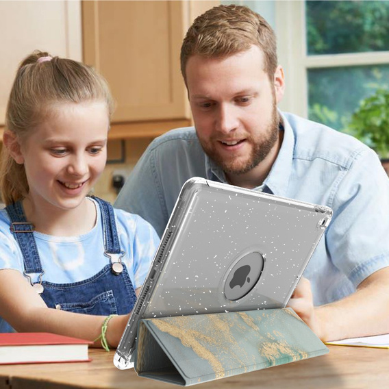 Case for iPad 10.2 2019/2020/2021, Smartcase Hybrid, with stylus space, Marble green