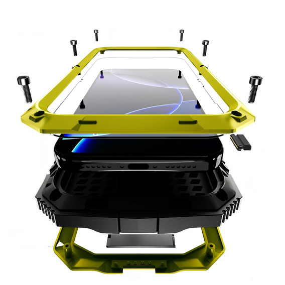 R-JUST case with stand and built-in glass for iPhone 17 Pro Max